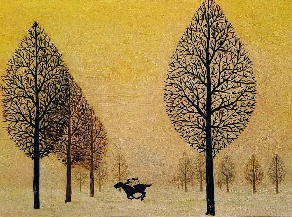 Lost Jockey - 1948 gouache on paper by Rene Magritte
